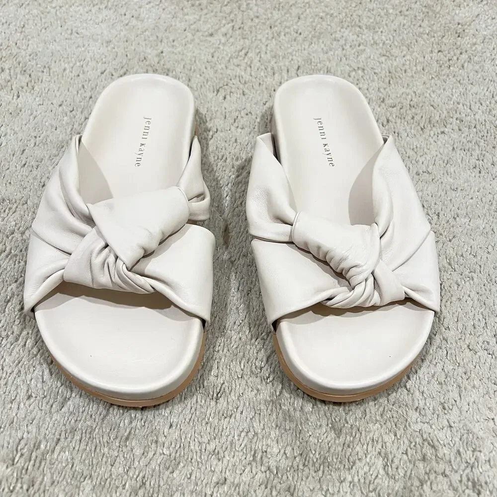 Jenni Kayne Leather Knot Sandal Cream Quite Luxury Size 39 9 Resort Beach - Picture 6 of 8